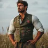 Men's Summer Fashion Embroidered Slub Linen Sleeveless Vest MTA3035F9P sold by Manly