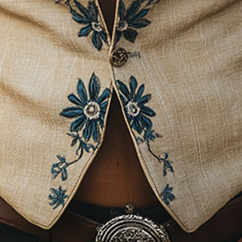 Men's Summer Fashion Embroidered Linen Blend Sleeveless Vest MTA3029F9P sold by Manly product image thumbnail 4