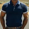 Men's Spring And Summer Fashion Casual Knitted Short-sleeved Polo Shirt MTA3087F3K sold by Manly