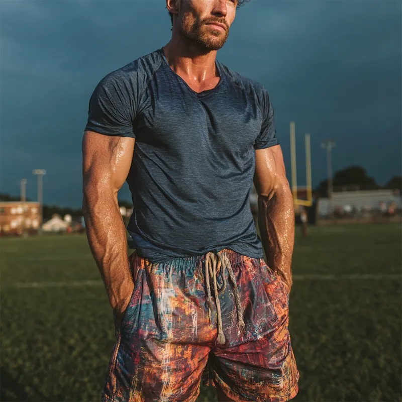 Men's Sports Round Neck Short Sleeve T-Shirt MTA3086F6X sold by Manly product image thumbnail 3