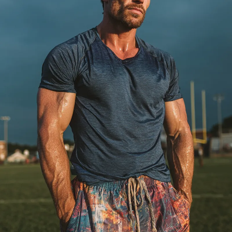 Men's Sports Round Neck Short Sleeve T-Shirt MTA3086F6X sold by Manly product image thumbnail 2