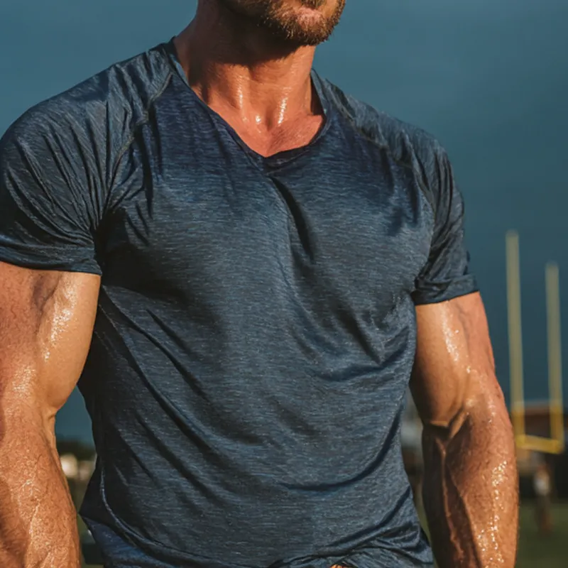Men's Sports Round Neck Short Sleeve T-Shirt MTA3086F6X sold by Manly product image thumbnail 4