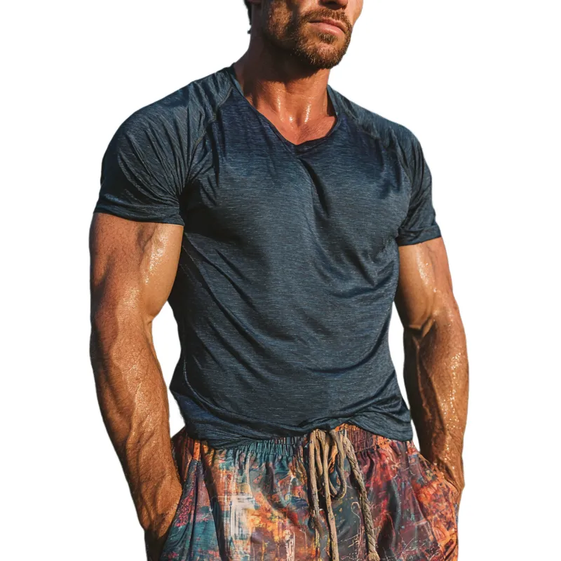 Men's Sports Round Neck Short Sleeve T-Shirt MTA3086F6X sold by Manly