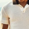 Men's Summer Classic Textured Knit Polo Neck T-Shirt MTA3082F4U sold by Manly