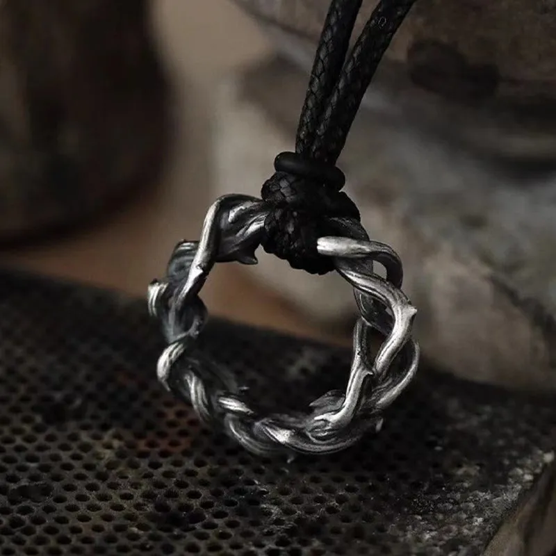 Men's Vintage Design Thorn S925 Silver Pendant Necklace MTA3040F9M sold by Manly