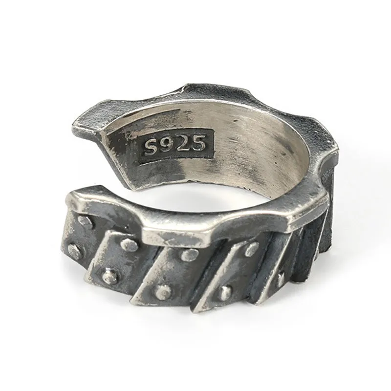 Men's Fashion Motorcycle Gear S925 Silver Adjustable Ring MTA3025F0M sold by Manly product image thumbnail 3