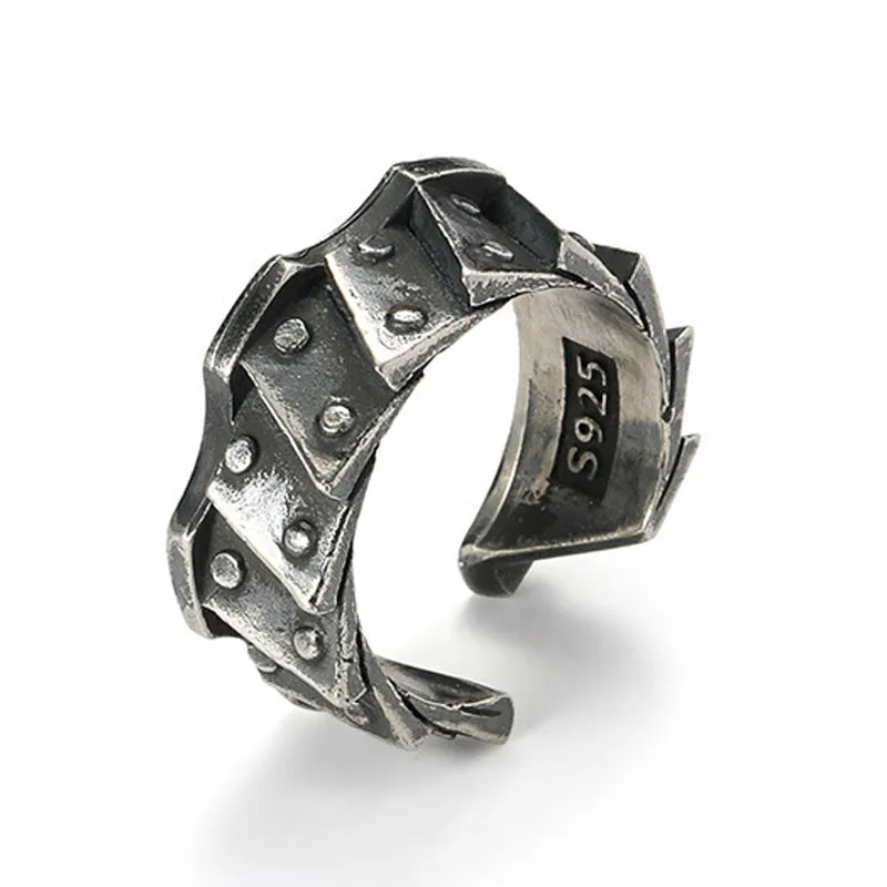 Men's Fashion Motorcycle Gear S925 Silver Adjustable Ring MTA3025F0M sold by Manly product image thumbnail 2