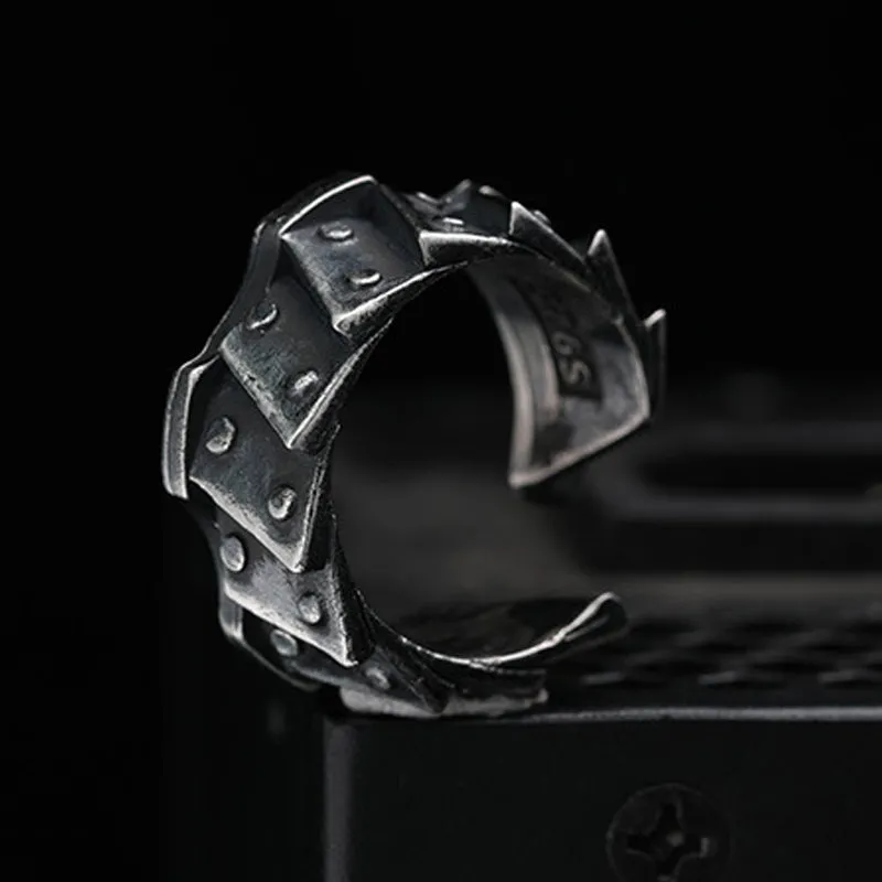 Men's Fashion Motorcycle Gear S925 Silver Adjustable Ring MTA3025F0M sold by Manly