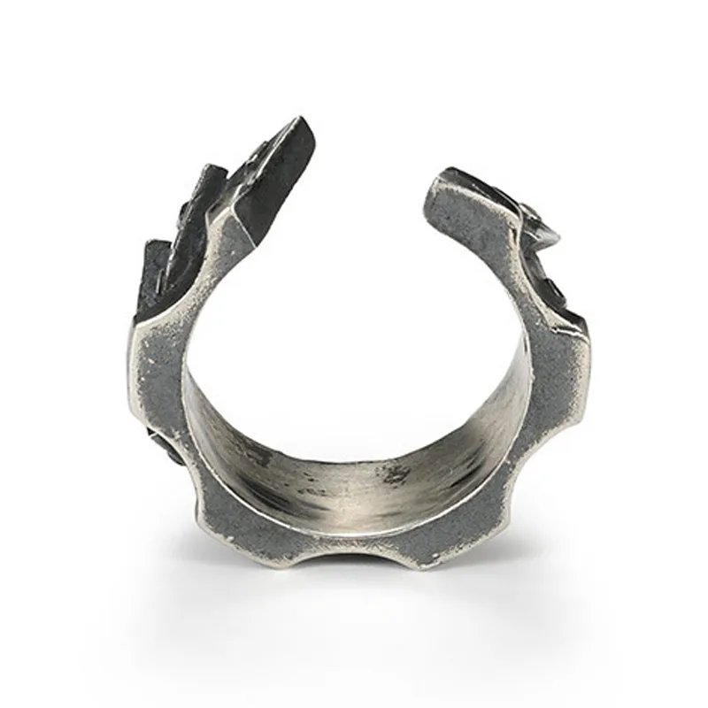 Men's Fashion Motorcycle Gear S925 Silver Adjustable Ring MTA3025F0M sold by Manly product image thumbnail 5