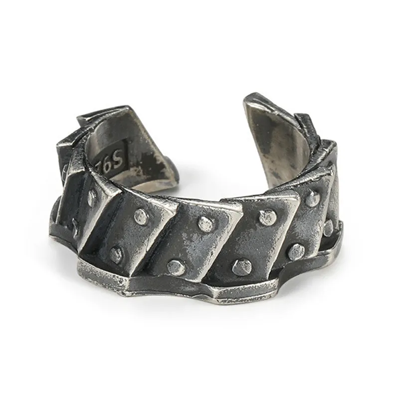 Men's Fashion Motorcycle Gear S925 Silver Adjustable Ring MTA3025F0M sold by Manly product image thumbnail 4