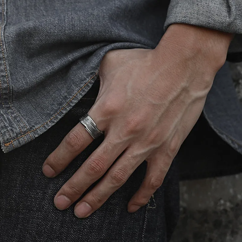 Men's Fashion Simple S925 Silver Adjustable Ring MTA3009F4M sold by Manly product image thumbnail 5