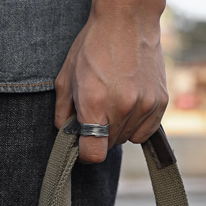 Men's Fashion Simple S925 Silver Adjustable Ring MTA3009F4M sold by Manly product image thumbnail 4