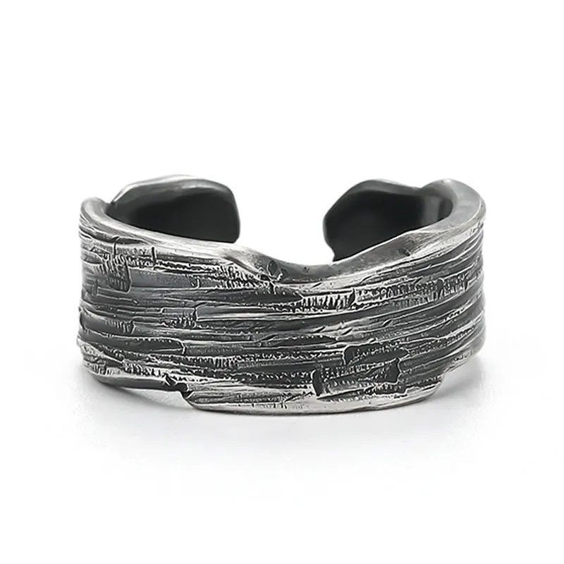 Men's Fashion Simple S925 Silver Adjustable Ring MTA3009F4M sold by Manly product image thumbnail 2