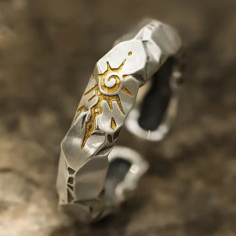 Men's Fashion Design S925 Silver Geometric Adjustable Ring MTA3076F8M sold by Manly product image thumbnail 4