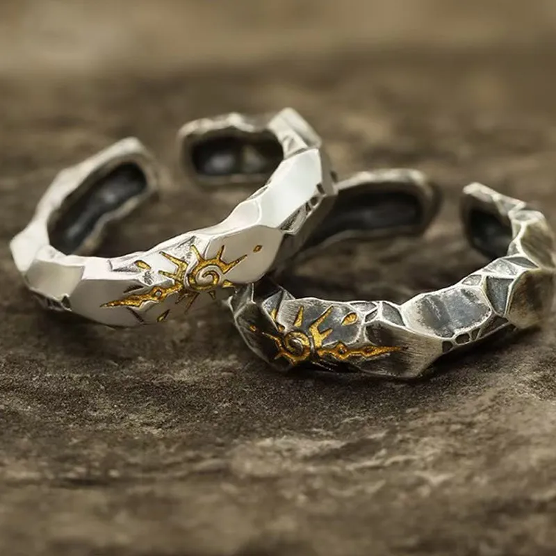 Men's Fashion Design S925 Silver Geometric Adjustable Ring MTA3076F8M sold by Manly product image thumbnail 2