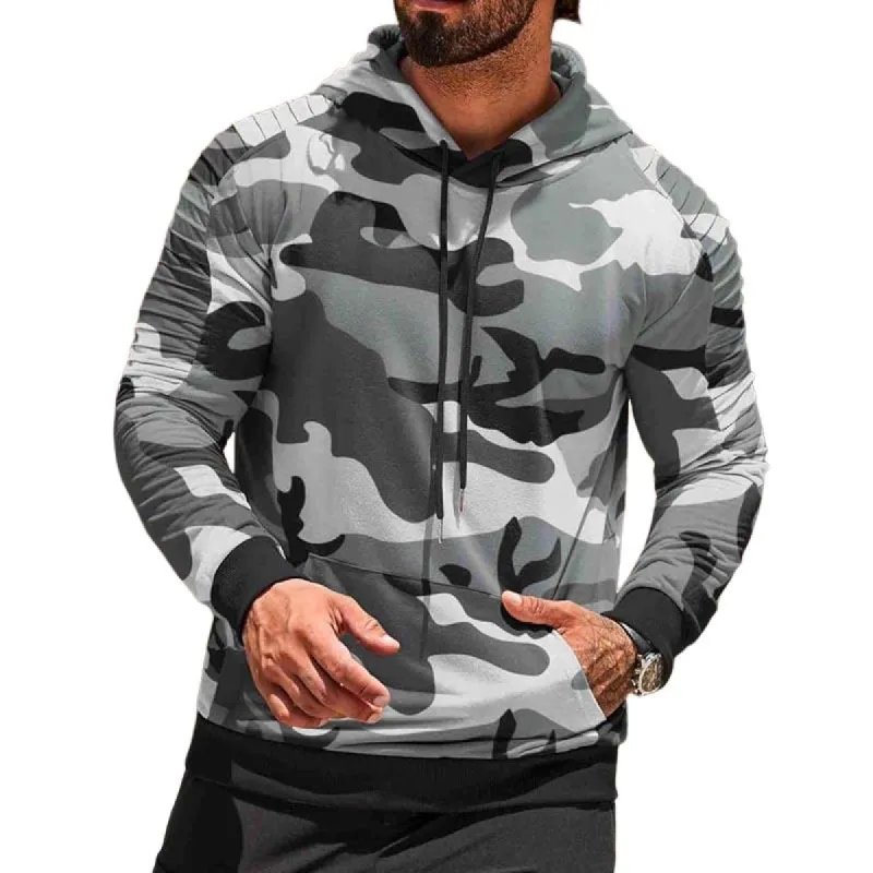 Men's Pleated Raglan Sleeve Loose Casual Hoodie 43377975Z sold by Manly