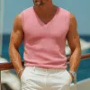 Men's Fashion Solid Color Thin V-neck Slim Fit Knitted Pullover Vest MTA0146G5M sold by Manly