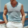 Men's Fashion Solid Color Thin V-neck Slim Fit Knitted Pullover Vest MTA0146G5M sold by Manly