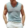 Men's Fashion Solid Color Thin V-neck Slim Fit Knitted Pullover Vest MTA0146G5M sold by Manly