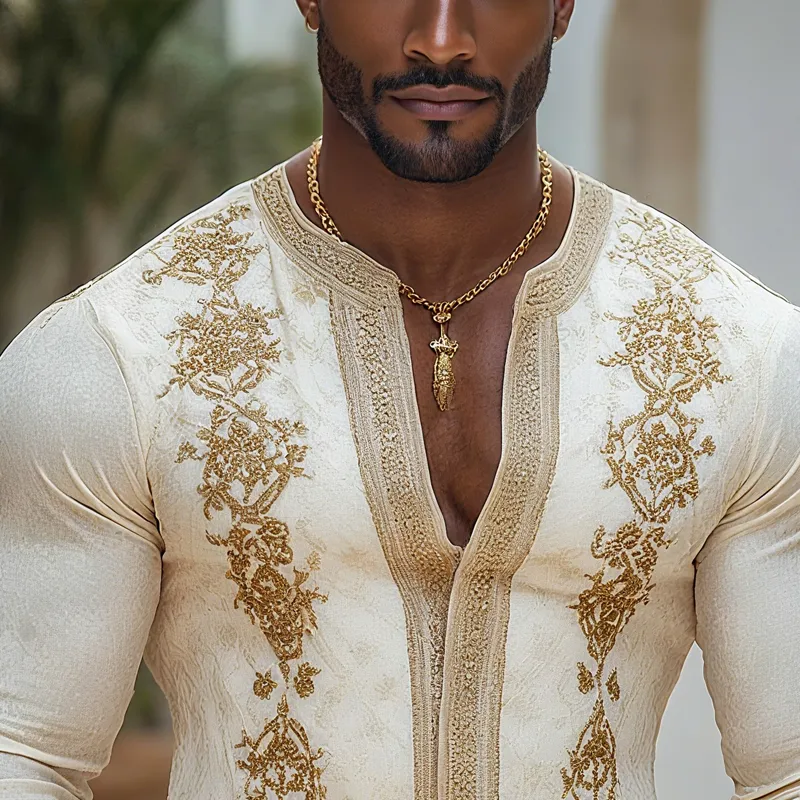 Men's Vintage Print Round Neck Long Sleeve Shirt MTA0130G0Z sold by Manly product image thumbnail 3