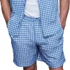 Men's Summer Fashion Plaid Cotton And Linen Casual Shorts MTA0168G5P sold by Manly