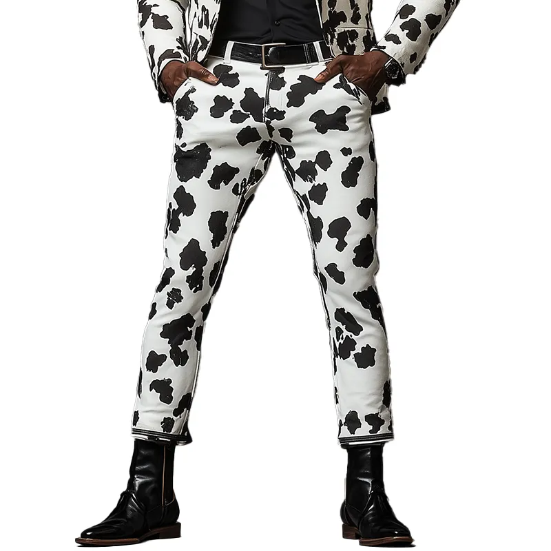 Men's Summer Fashion Cow Print Cotton Blended Casual Pants MTA0107G3P sold by Manly