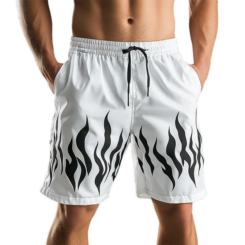 Men's Summer Fashion Flame Print Cotton Blend Sports Shorts MTA0128G4P sold by Manly