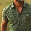 Men's Summer Vintage Denim Short Sleeve Shirt MTA3044F3U sold by Manly