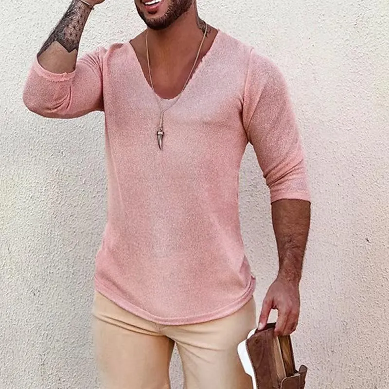 Men's Casual Long-Sleeved Thin V-Neck Knitwear 93694555M sold by Manly product image thumbnail 5