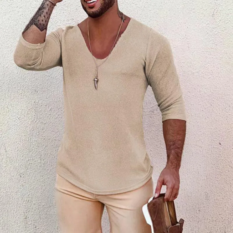 Men's Casual Long-Sleeved Thin V-Neck Knitwear 93694555M sold by Manly product image thumbnail 3