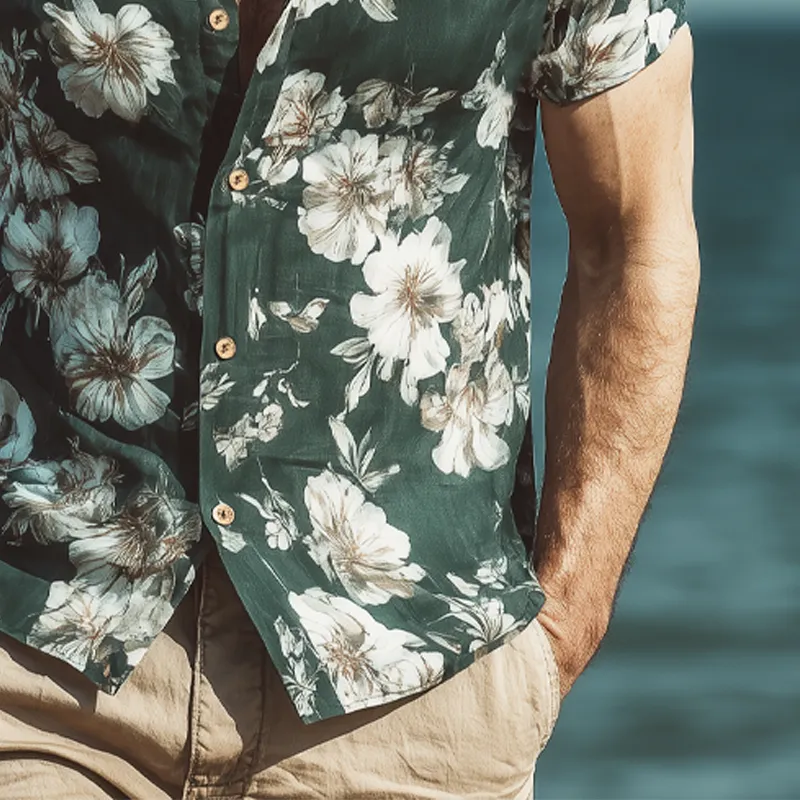 Men's Summer Lightweight Floral Print Short Sleeve Shirt MTA0340G0U sold by Manly product image thumbnail 3