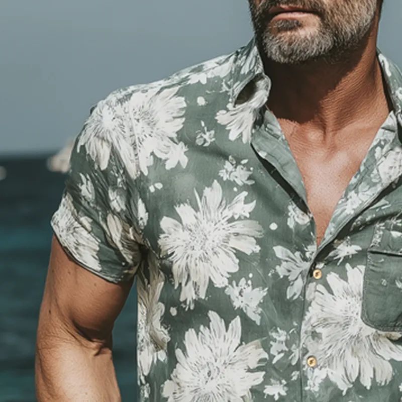 Men's Summer Classic Floral Print Short Sleeve Shirt MTA0374G2U sold by Manly product image thumbnail 4