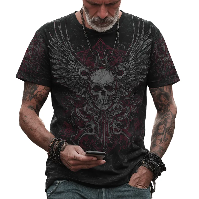 Men's Summer Fashion Street Print Polyester Blend Short-Sleeved T-Shirt MTA0320G5P sold by Manly