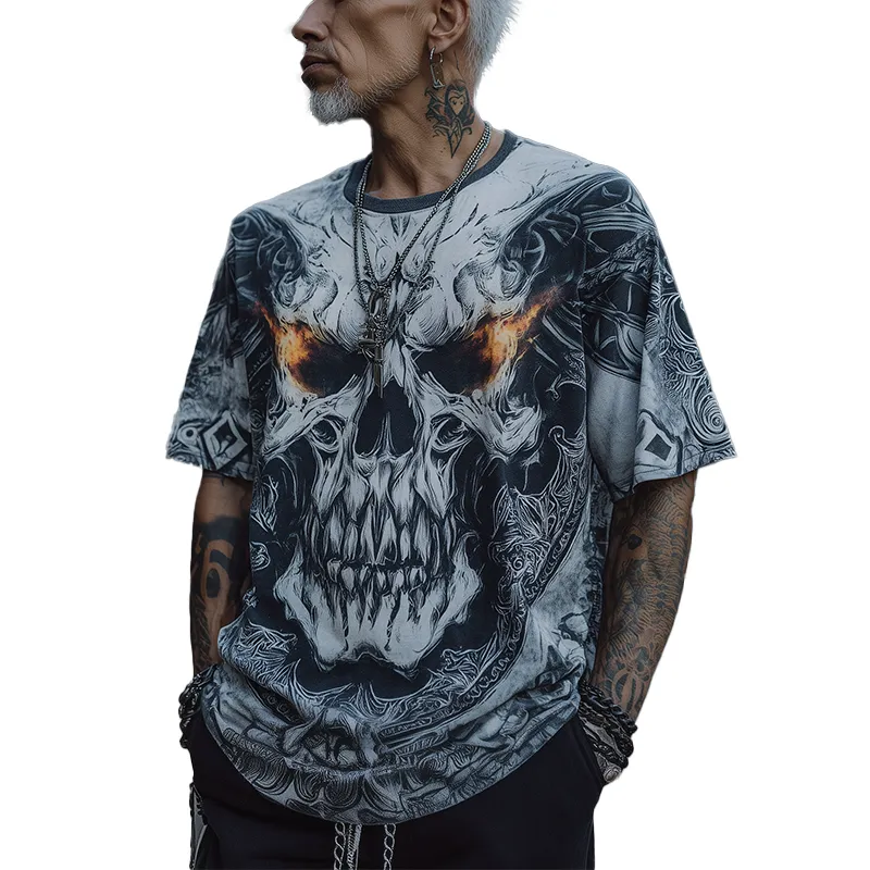 Men's Summer Fashion Street Print Polyester Blend Short-Sleeved T-Shirt MTA0385G2P sold by Manly