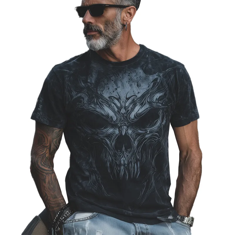 Men's Summer Fashion Street Print Polyester Blend Short-Sleeved T-Shirt MTA0390G0P sold by Manly