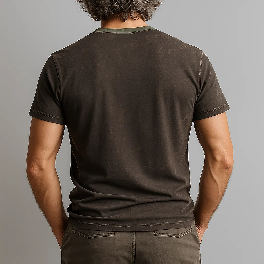 Men's Summer Fashion Star Print Distressed Cotton Blend Short-Sleeved T-Shirt MTA0385G0P sold by Manly product image thumbnail 3