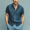 Men's Summer Fashion Wave Texture Cotton Blended Short Sleeve Shirt MTA0255G1P sold by Manly