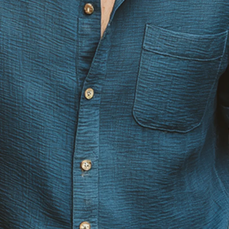 Men's Summer Fashion Wave Texture Cotton Blended Short Sleeve Shirt MTA0255G1P sold by Manly product image thumbnail 3