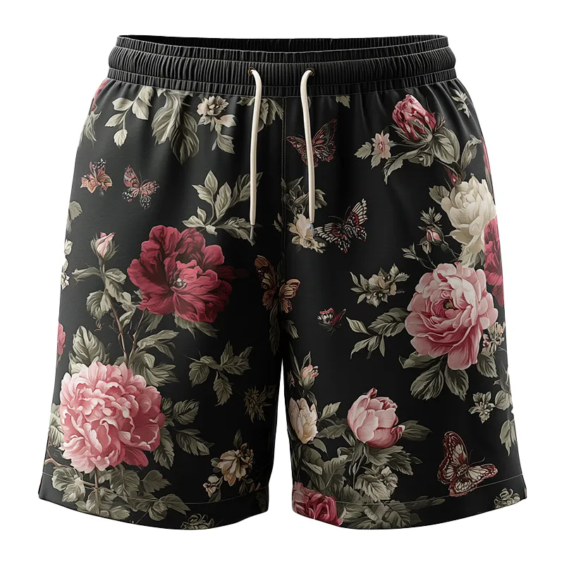 Men's Summer Fashion Flower Print Polyester Blend Casual Shorts MTA0212G8P sold by Manly