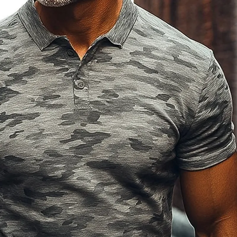 Men's Outdoor Camouflage Print Short-Sleeved Polo Shirt MTA0586G5X sold by Manly product image thumbnail 2