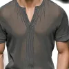 Men's Solid Color Round Neck Short Sleeve Shirt MTA0570G6X sold by Manly