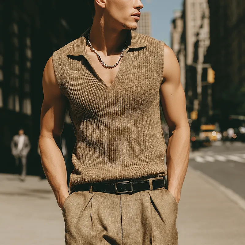 Men's Summer Fashion Cool Cotton Knitted Sleeveless Tank Top MTA0558G7P sold by Manly product image thumbnail 3