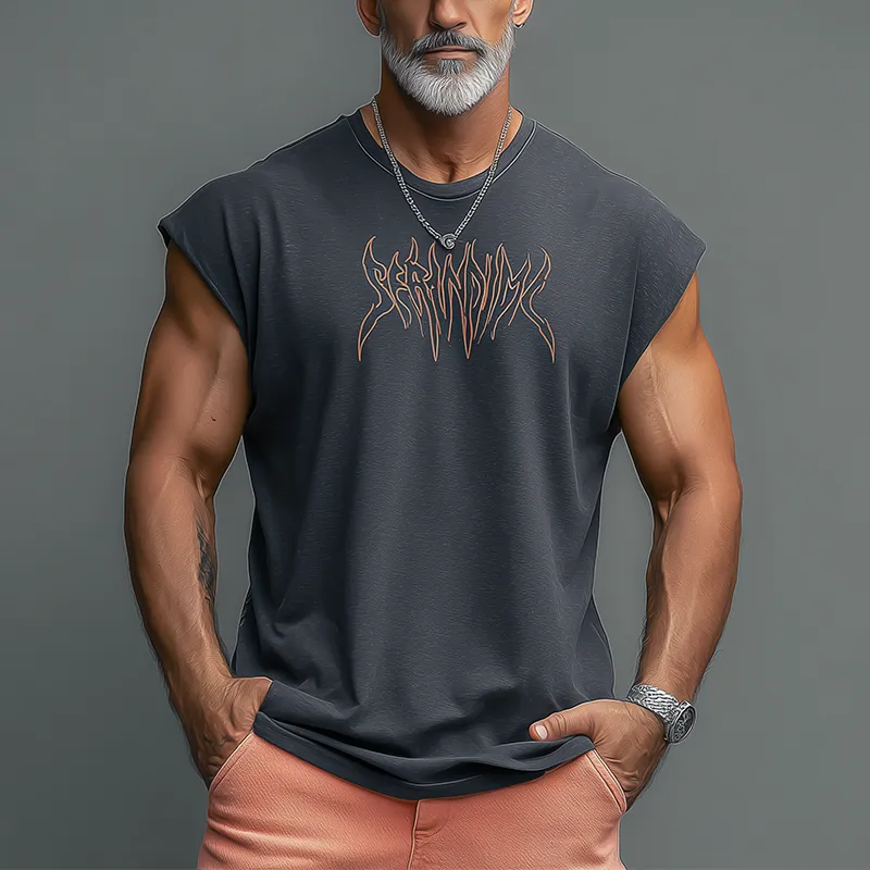 Men's Summer Fashion Printed Cotton Blended Sleeveless Tank Top MTA0566G6P sold by Manly product image thumbnail 2