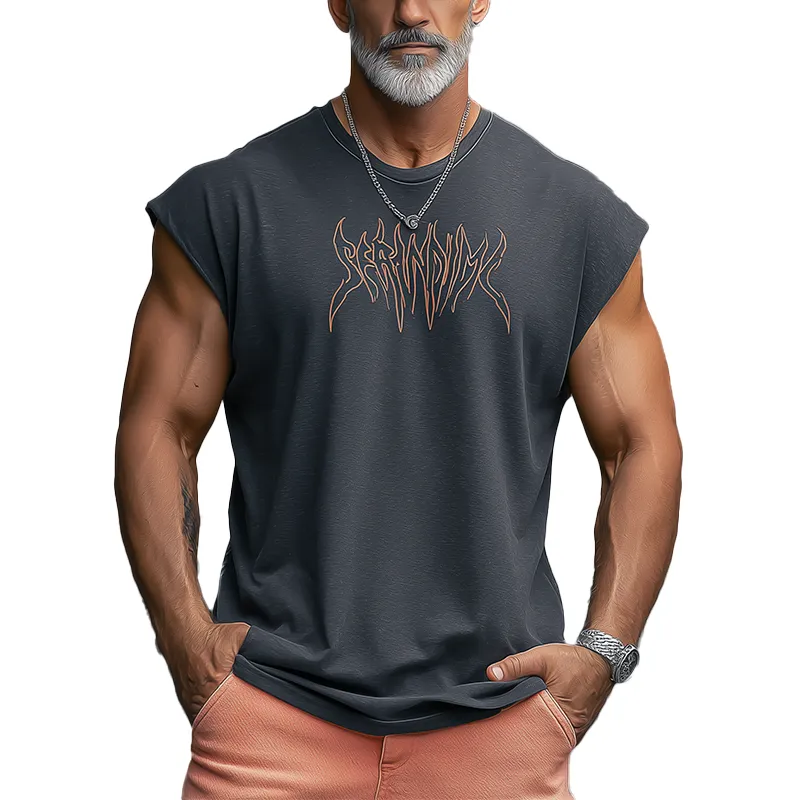 Men's Summer Fashion Printed Cotton Blended Sleeveless Tank Top MTA0566G6P sold by Manly