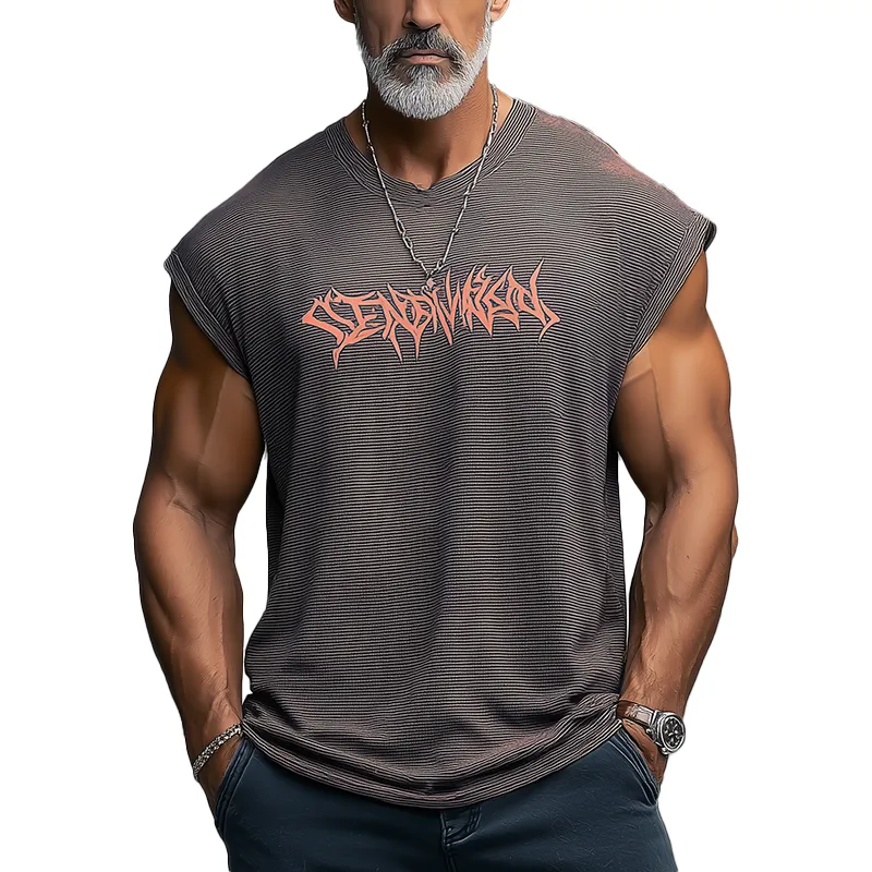 Men's Summer Fashion Printed Polyester Blended Sleeveless Tank Top MTA0541G2P sold by Manly