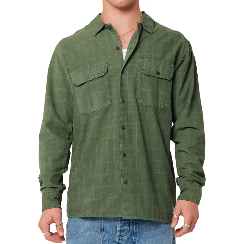 Men's Fashion Striped Cotton And Linen Long Sleeve Shirt MTA0537G5P sold by Manly