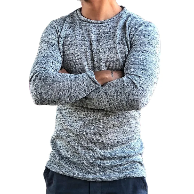 Men's Retro Round Neck Slim Fit Long Sleeve T-Shirt MTA0421G5TO sold by Manly