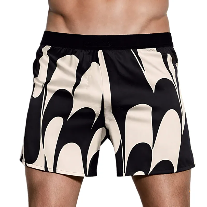 Men's Spring And Summer Fashion Casual Elastic Waist Cotton Blended Printed Shorts MTA0479G6K sold by Manly