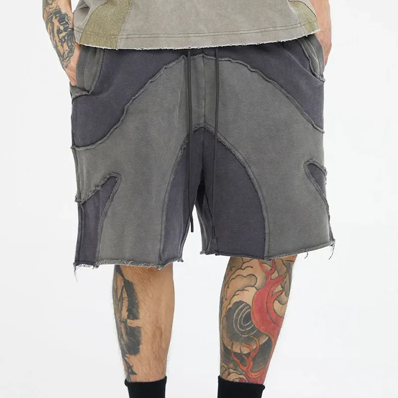 Men's Spring And Summer Fashion Casual Cotton Blended Splicing Elastic Waist Shorts MTA0496G7K sold by Manly product image thumbnail 2