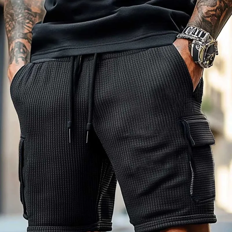 Men's Casual Solid Color Elastic Loose Shorts MTA0498G0X sold by Manly product image thumbnail 3